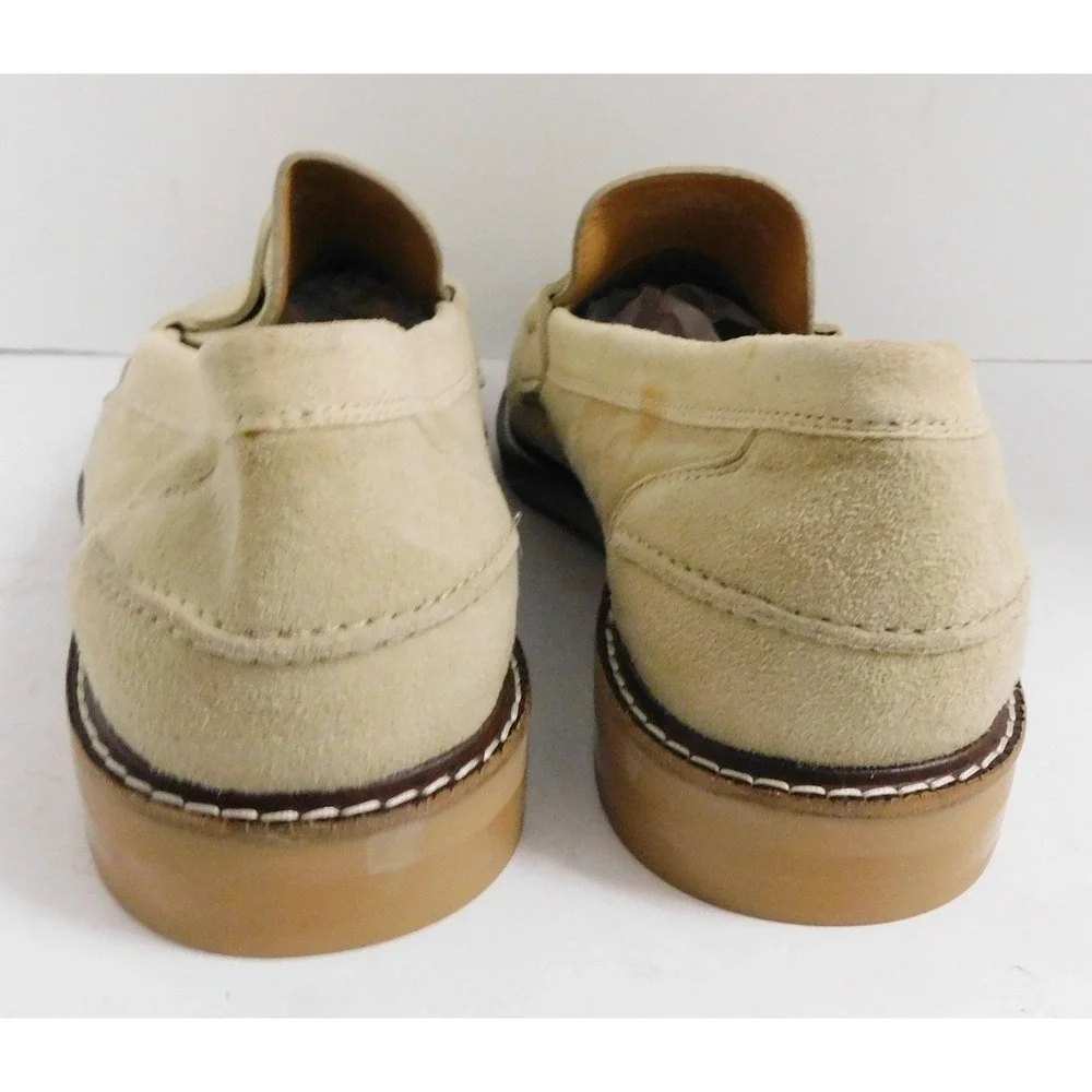 Cole Haan Pinch Penny Loafers Beige Suede Leather $160rt Mens sz 9 M NEW